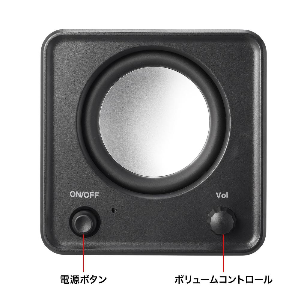 Sanwa Supply PC Speaker с питанием от USB, компактный пассивный радиатор мощностью 6 Вт с кнопкой питания, черный MM-SPU21BK