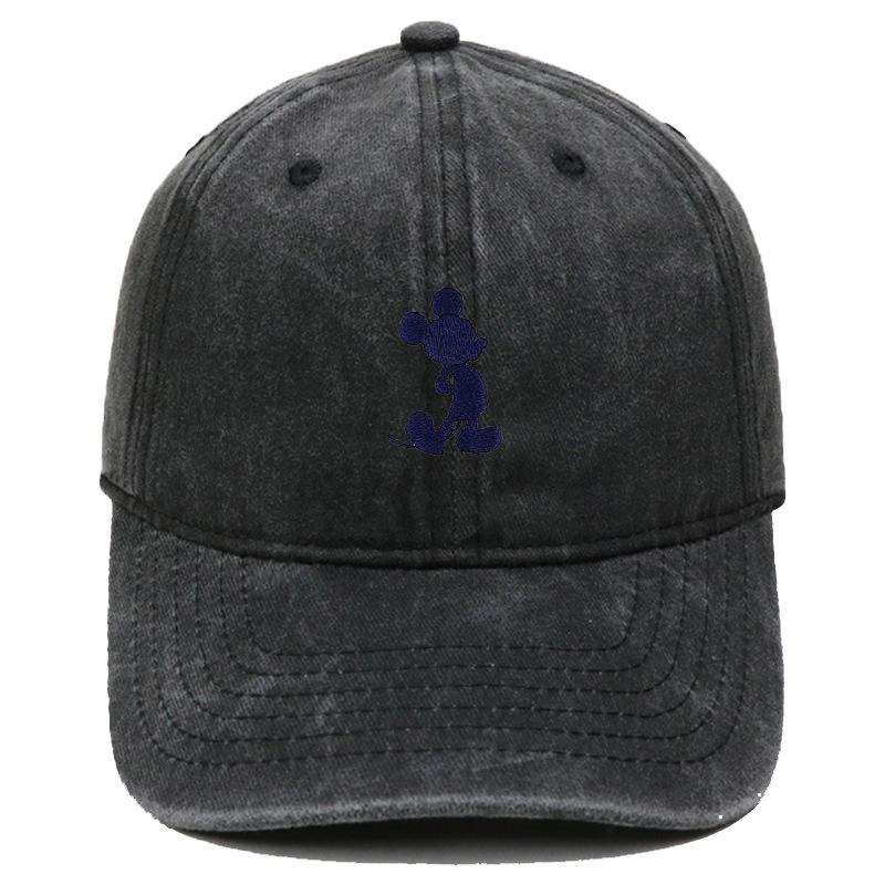 New cartoon cute Mickey embroidery washed retro soft top baseball cap men's and women's casual outdoor sunshade duck
