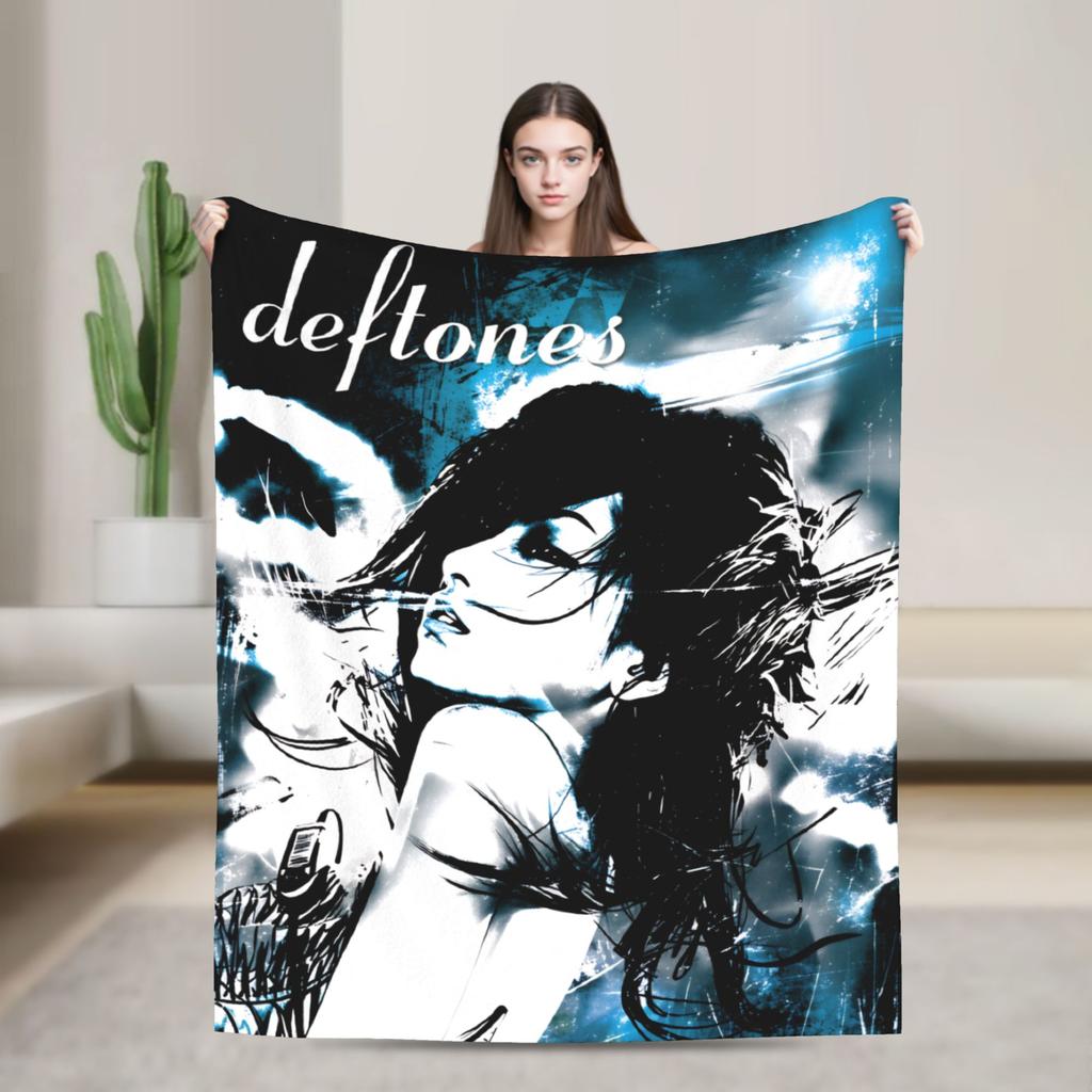 Deftones Металлическая группа Теплое мягкое одеяло Пикник Плюшевый плед Узор Диван Кресло Фланелевая покрывало Покрывало для дивана-кровати