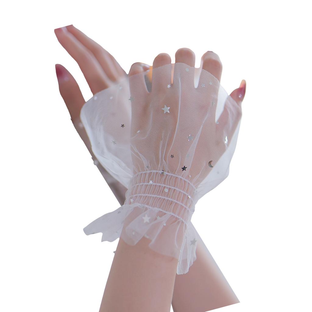 Star Glitters Mesh Arm Sleeves For Nail Photography Studio Breathable Shining Cuff Sleeves Armwear Fashion Accessories