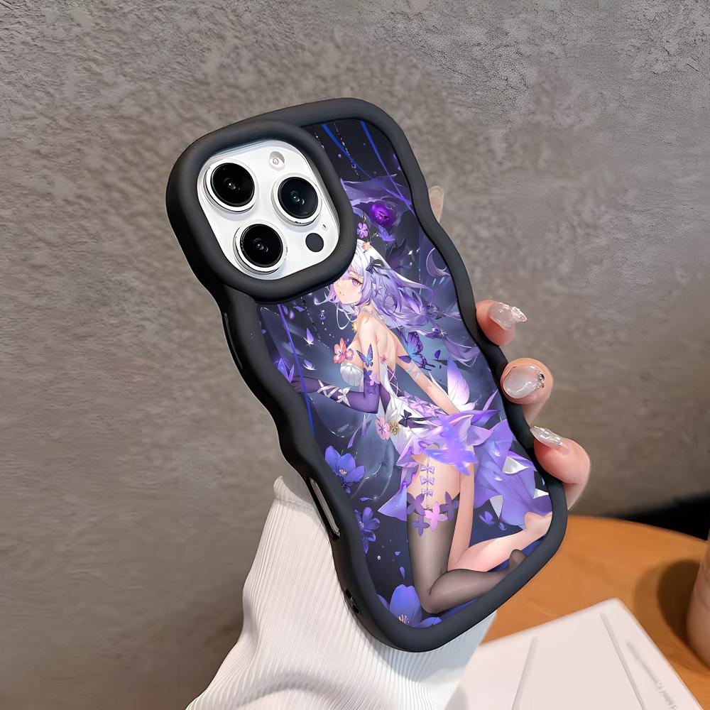 HSR Касторовое Волнистый Край ТПУ Чехол для Мобильного Телефона для iPhone 17 16 15 14 13 12 11 Air Pro Max Plus Цветной Чехол