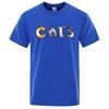 Letters Made Up Of Cats Funny Print Tshirts Men Oversized Cotton Clothing T-Shirt High Quality Brand Loose Shirts