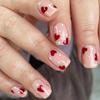 24 шт. Маникюр на День святого Валентина Французский Короткий Квадратный Накладные Ногти Элегантные Дизайны Приклеиваемые Ногти Маникюрные Аксессуары для Ногтей
