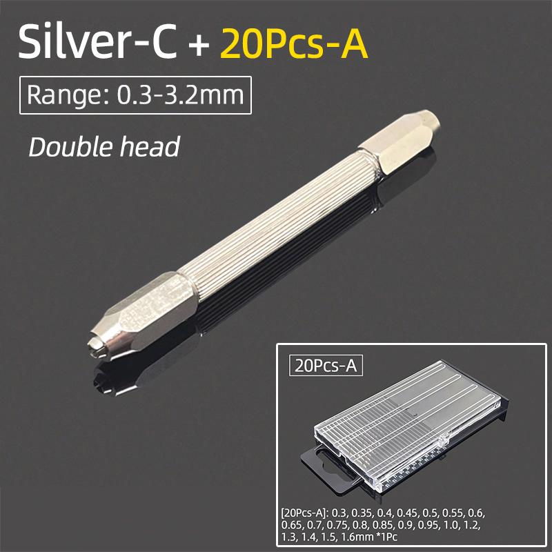 Мини-микро-алюминиевая двойная ручная дрель 0,3-3,2 мм, бесключевой патрон, ручные вращающиеся инструменты, ювелирные изделия, часы, сверление + спиральные сверла