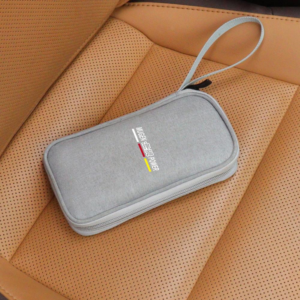AQW1 Car Digital Supplies Storage Bag Key USB Cable Earphone Organizer Box For Honda Civic Accord Hrv Jazz CR-Z Element Insight MDX