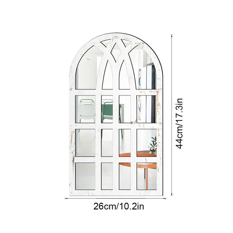 Imitation Window Arch Design Acrylic Mirror Wall Sticker Self-adhesive Decals Home Living Room Background Art Wall Decor Mirror