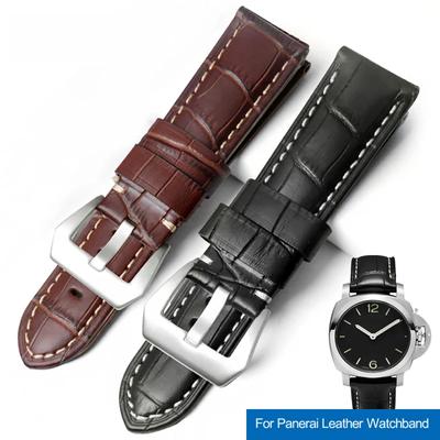 Для Panerai ремешок для часов из натуральной кожи мужской кожаный ремешок для часов PAM441 312 коричневый черный ремень для крупного рогатого скота 22 мм 24 мм 26 мм