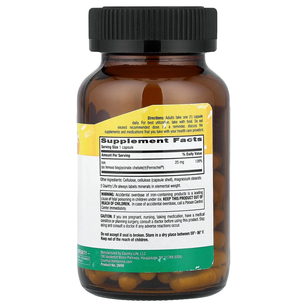 Country Life Gentle Iron 25mg Veggie Capsules 90 Count