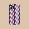 Чехол для мобильного телефона в красно-синюю полоску для iPhone 17 16 15 14 13 12 11 X XR XS Air Pro Max Plus Mini Прозрачный Цветной Чехол для Мобильных Телефонов