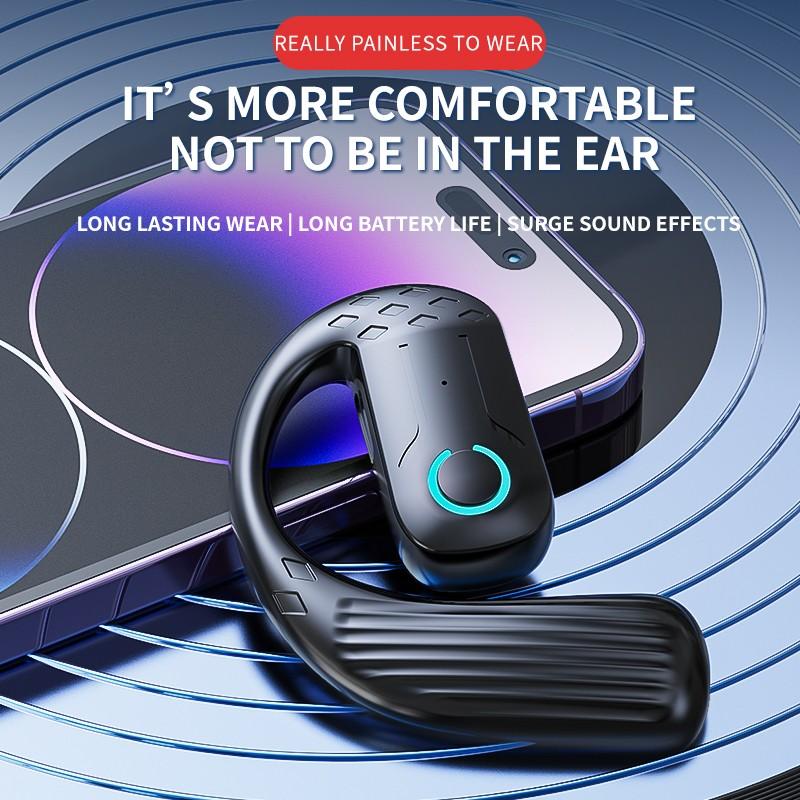 180° Rotation Single Headphone For Left and Right Ear Ear-Hook Headset HiFi Music HD Microphone Low Latency Transmission