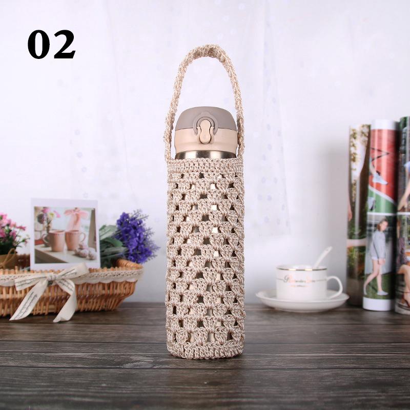 Портативный термос с ручкой, чехол для бутылки с водой, 400-600 мл, чехол для вязания крючком, держатель для бутылок с водой, сумка, чехол