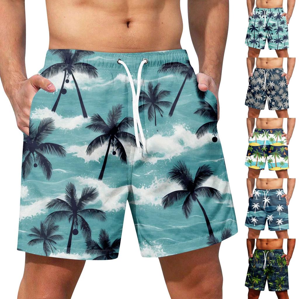 Men's Hawaiian Lace-up Shorts Casual Pants