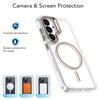 Магнитный беспроводной чехол Magsafe для Samsung Galaxy S25 Edge S24 S23 S22 Ultra Plus с держателем и защитой камеры, прозрачная крышка