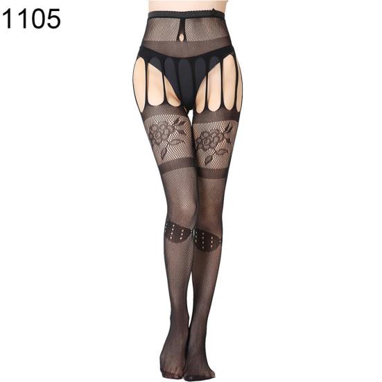 Женские эротические колготки с открытой промежностью и кружевными подтяжками, прозрачные колготки, чулки