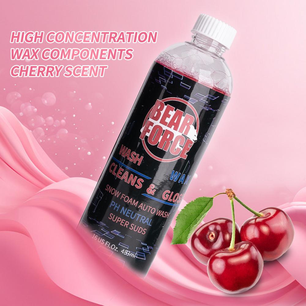 Шампунь и воск для автомойки Cherry Snow Foam подходит для использования с пенными насадками Karcher Bosch Snow Foam Lance/пенными пушками или мойками с ведром