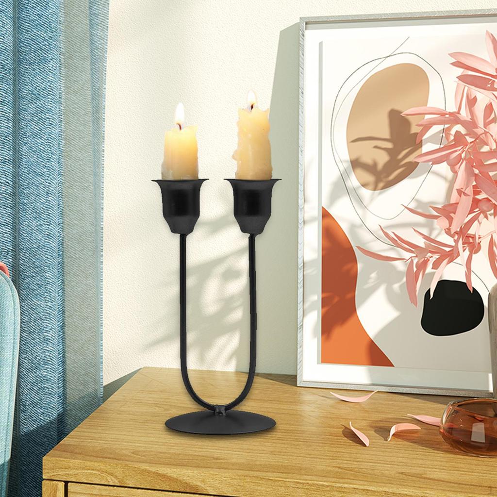 Подсвечник для столбовых свечей Декоративные подставки 2-х точечный железный орнаментный подсвечник