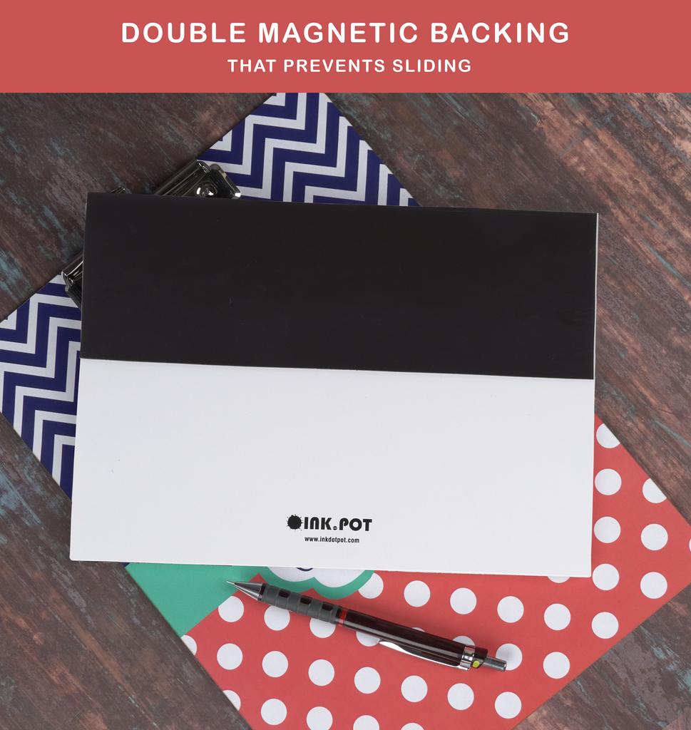 Inkdotpot Weekly Meal Planner Notepad 7"x10 , "Kitchen Menu" Magnetic Meal Planning Pad with Tear Off Grocery S-54 Sheets