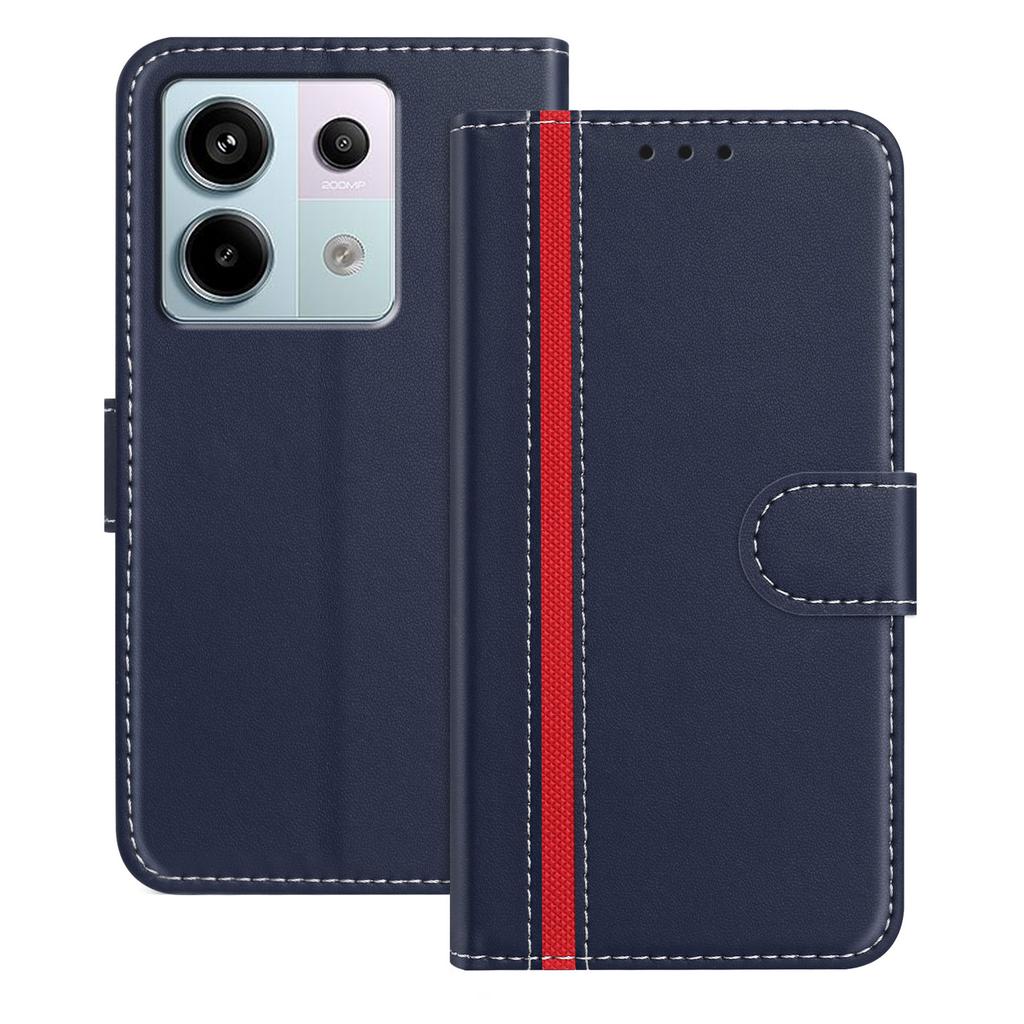 For Xiaomi Redmi Note 13 Pro 5G Phone Cases Wallet Stand Color Splicing Leather Cover with Magnetic Clasp