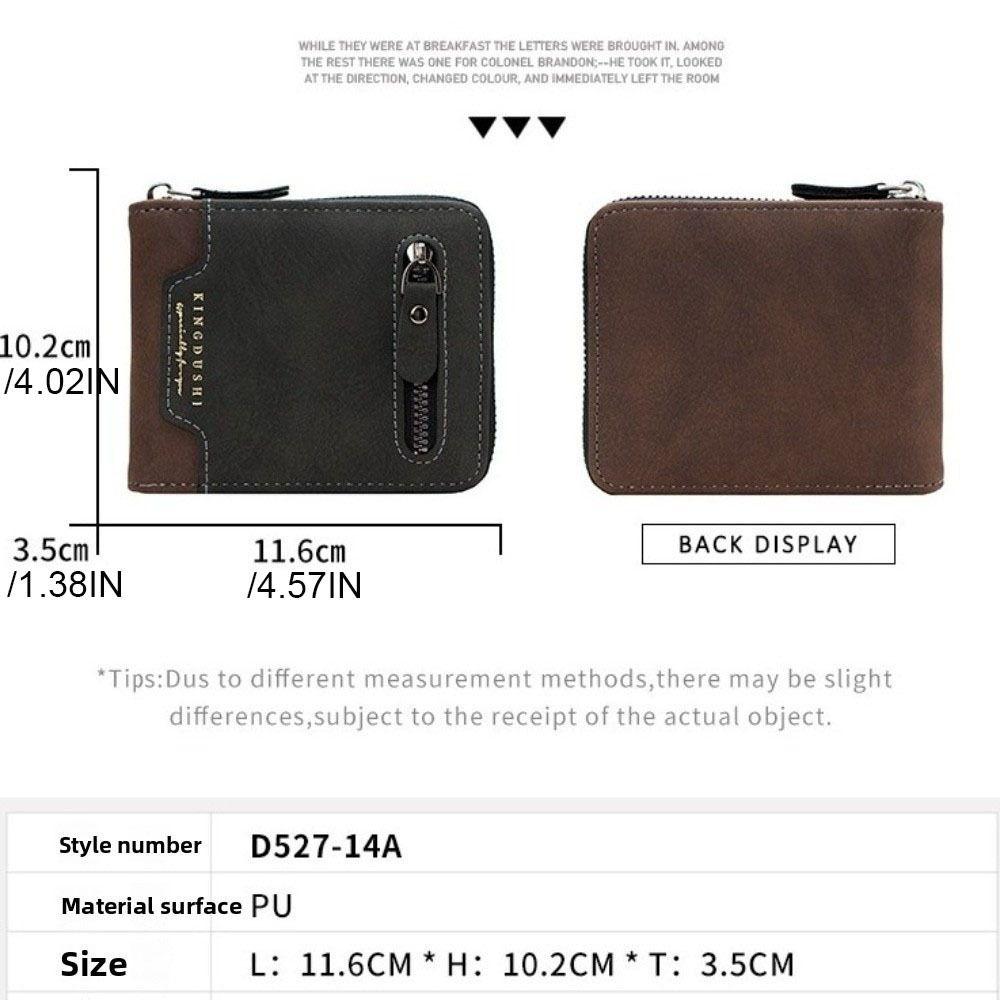 Large Capacity Men's Short Wallet Multi-position Card Holder Durable PU Leather Coin Purse Male