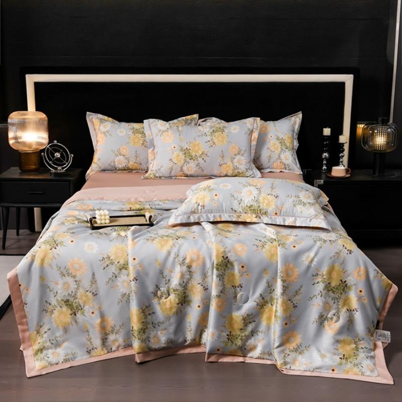 Модный летний дышащий модный летний стеганый плед из смесового шелка 6А, можно стирать, приятный для кожи, для кондиционирования воздуха