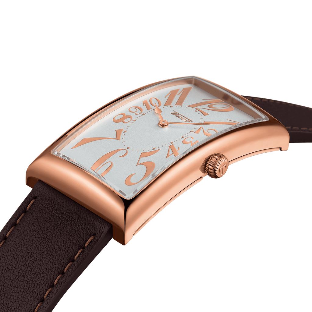 Tissot Мужские модные часы T117.509.36.032.00 с кожаным ремешком и серебристым циферблатом