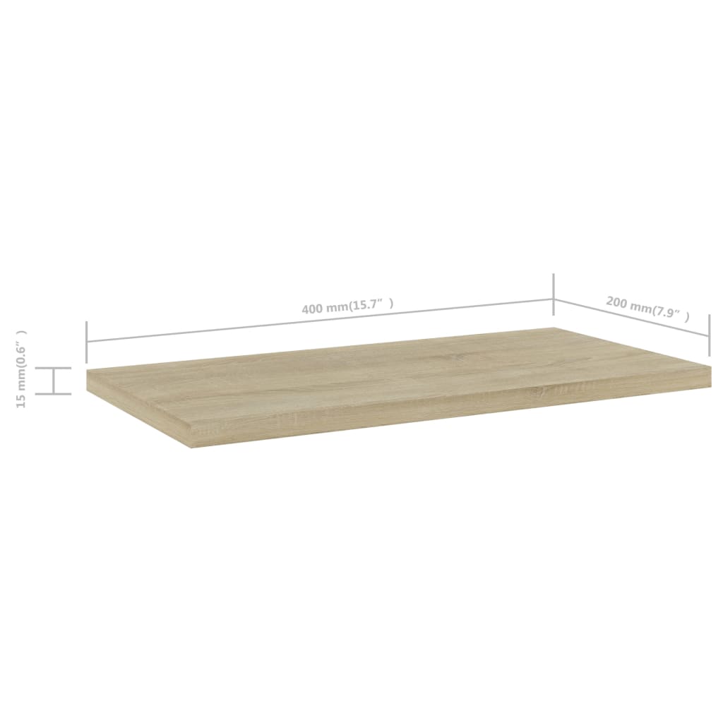 Bookshelf Boards 4 pcs Sonoma Oak 40 x 20 x 1.5 cm