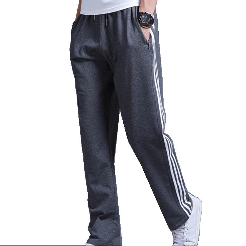 Men's Cotton Sports Pants Four Seasons Loose Large Size Straight Running Micro-elastic Sweatpants Breathable Men's Pants