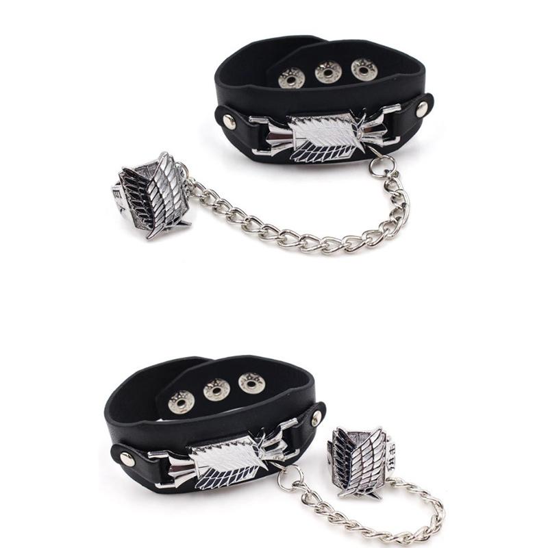 Amine Attack On Titan Косплей Реквизит Браслет + кольцо на палец, коллекция фанатов