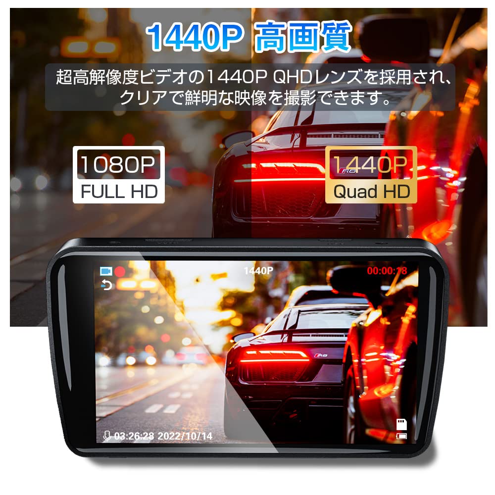 Новый видеорегистратор SONY с передней и задней камерами 1440P Full HD, широким углом обзора, инфракрасной ночной съемкой, WDR, картой SD 32 ГБ, компактный видеорегистратор с циклической записью