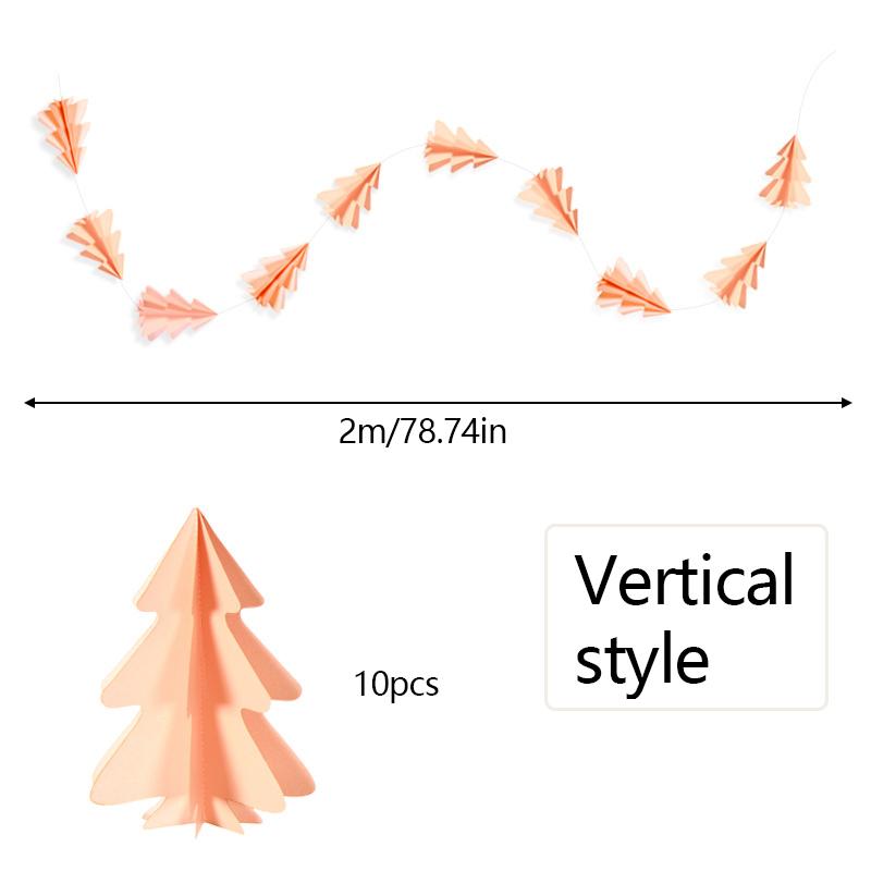 Зеленый цветочный венок в форме дерева Рождественская бумажная гирлянда Подвесная бумажная веревка Подвеска на рождественскую елку