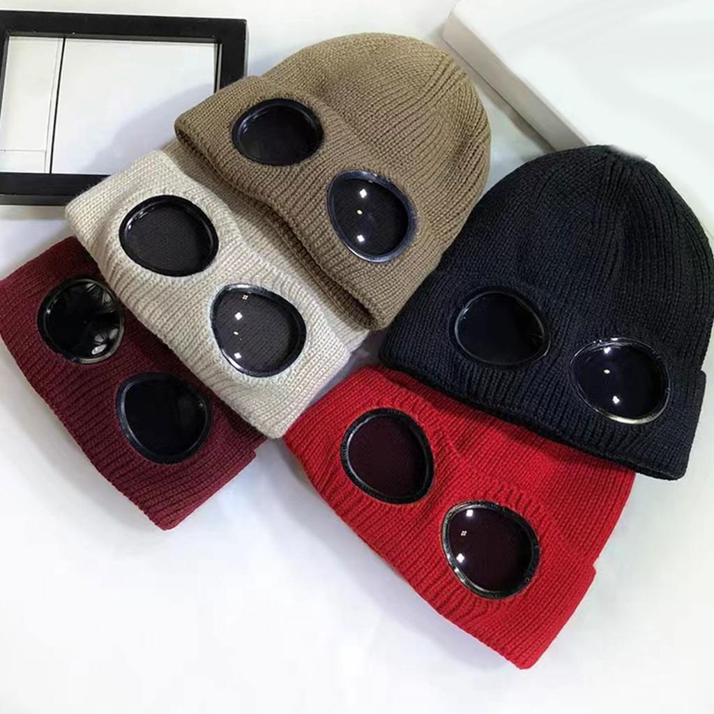 Веселая шапка-череп Вязаная шапка с декоративными очками Шапка-пуловер Унисекс Шапка-череп 2000-е для активного отдыха