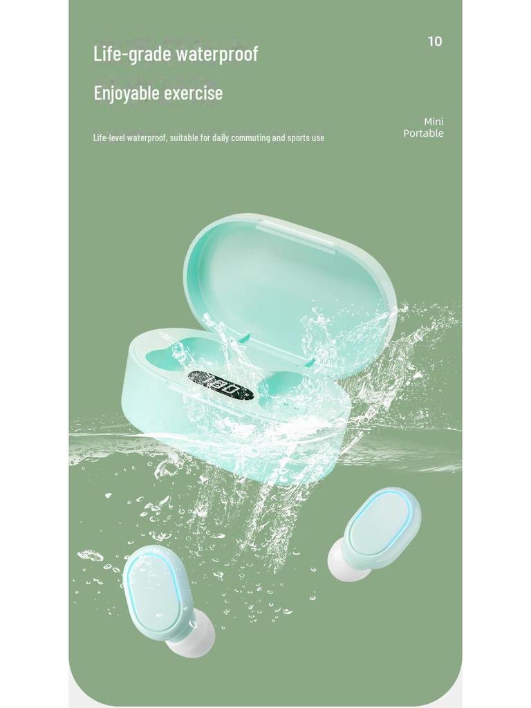 Спортивная Bluetooth-гарнитура E7S: TWS, низкое энергопотребление, сверхдолгая работа от аккумулятора, шумоподавление, цифровой дисплей