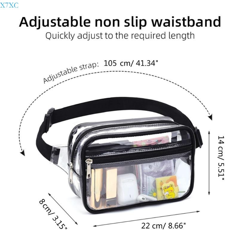 X7XC Clear PVC Purse Transparent Beach Bag Crossbody Purse Waist Bag Concert Bag