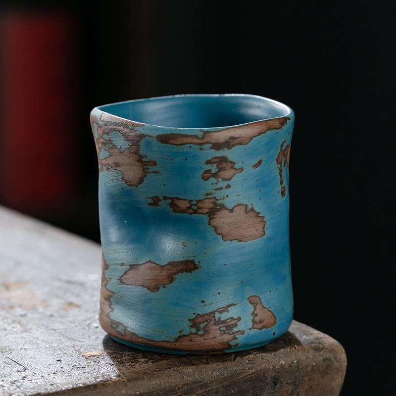 230 мл грубая керамическая кофейная чашка, держащая в руке чашку, ретро японская керамическая чашка для кофе эспрессо, декоративная керамическая чашка для гостиной