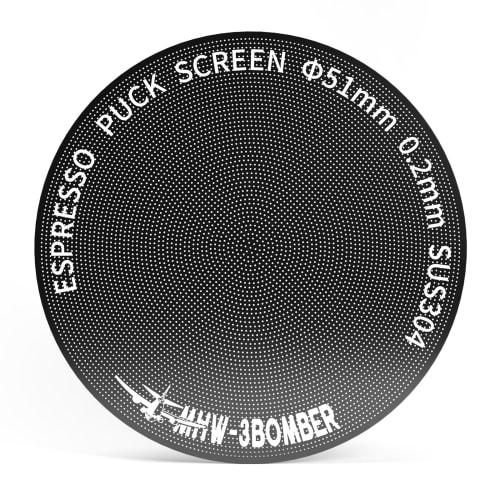 MHW-3BOMBER 51mm Espresso Pack Screen, Reusable Espresso Filter, 0.2mm Thick Filter Screen, Reusable Stainless Steel Filter FG5640-OS