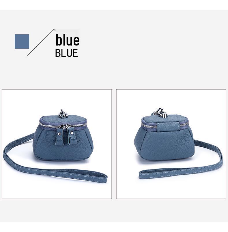 Компактный кошелек для монет из коровьей кожи высшего качества: Стильный чехол-ожерелье для помады, косметики или наушников