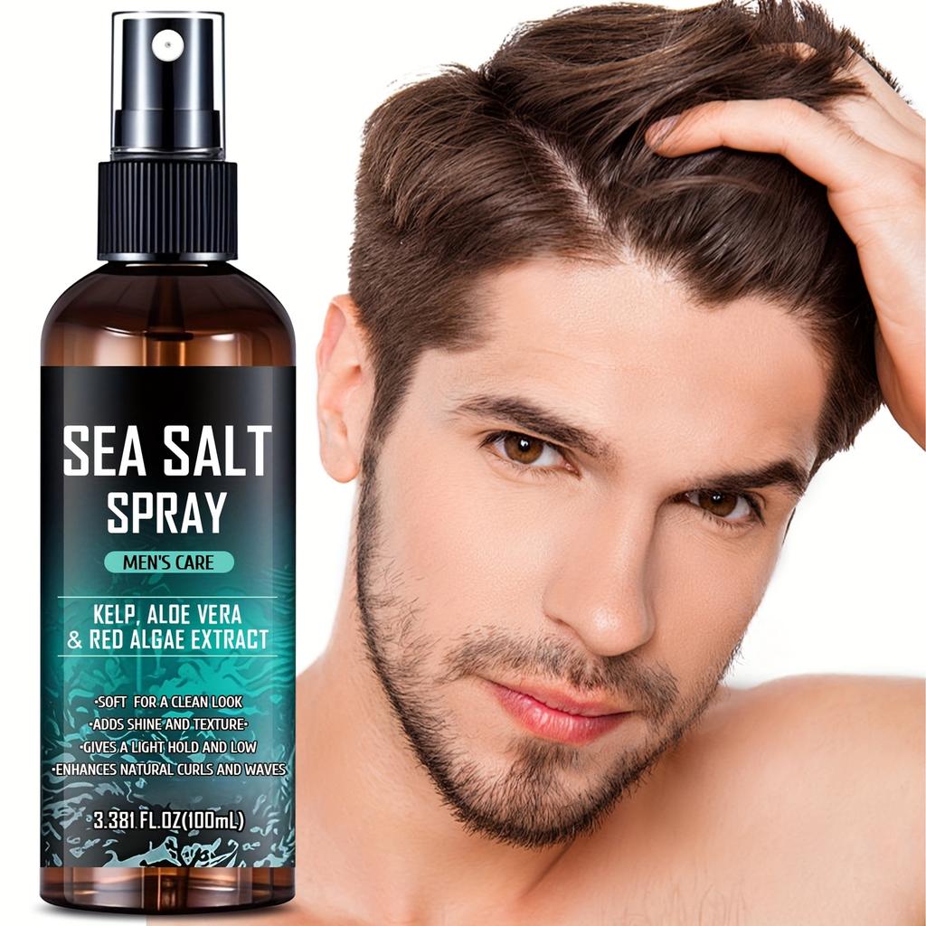 Men's Sea Salt Spray - Gently Nourishes and Moisturizes Hair, Enhancing Natural Curls and Waves,Promoting Shine and Texture - Non-stick Hair and Beard