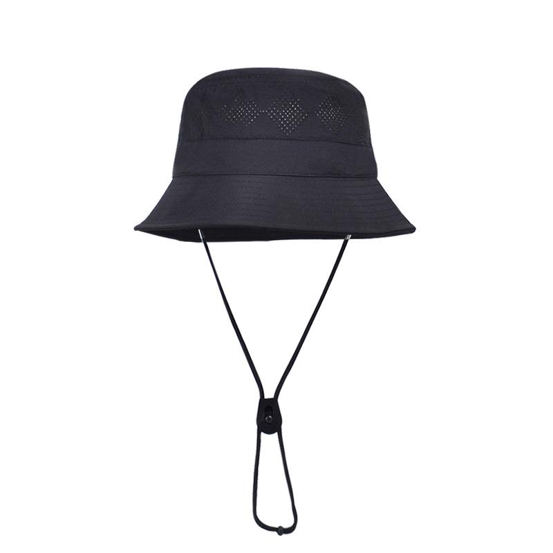 New Summer Quick-drying Waterproof Hat Outdoor Mountaineering Fishing Shading Sun Protection Hat Breathable Brim Solid Color Bucket Hat