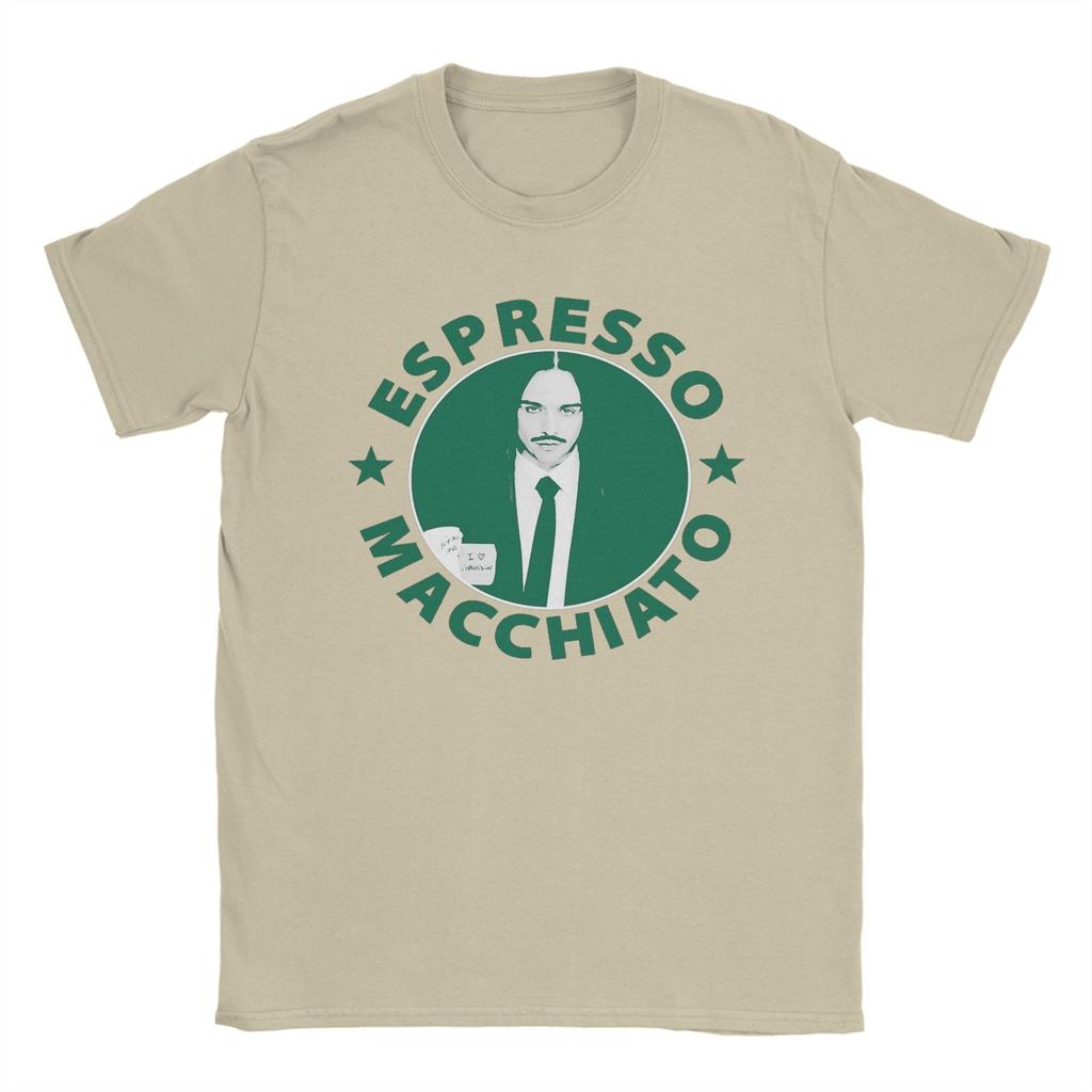 Футболки Tommy Cash Espresso Macchiato Мужская Хлопковая Футболка с Круглым Вырезом Евровидение 2025 Эстония Футболка с Коротким Рукавом Летняя Одежда