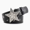 Fashion Womens Leather Belt With Star Pattern And Metal Buckle For Casual And Office Wear