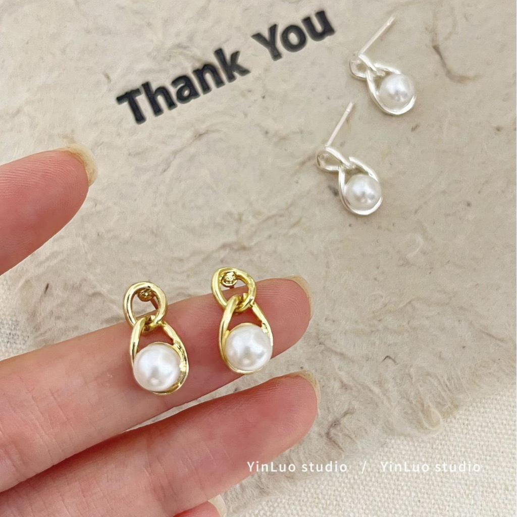 «Серьги-иглы Майяра 925»: "Янтарный жемчуг в стиле ретро для осени/зимы"