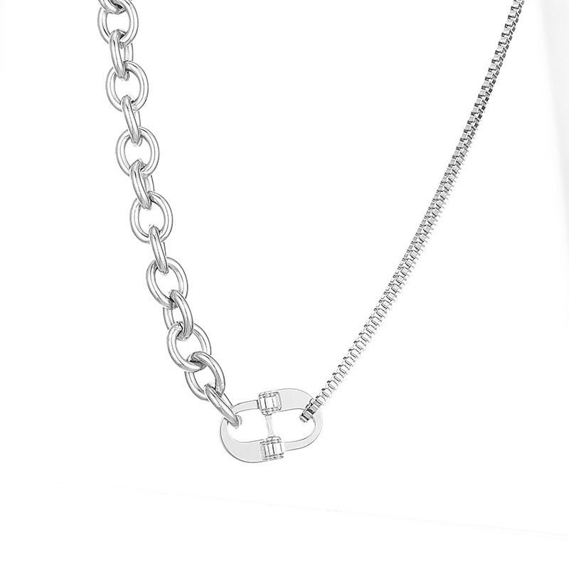 Универсальное ожерелье из титановой стали с позолотой PVD из нержавеющей стали с грубым плетением, модная цепочка для ключей