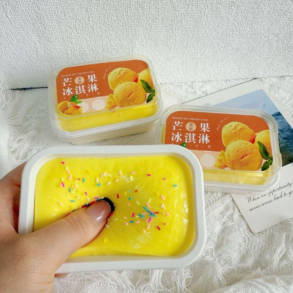 3D Sticky Box Cake Squishy Toy Slow-rebound Squishy Fidget Toy Simulation Toy
