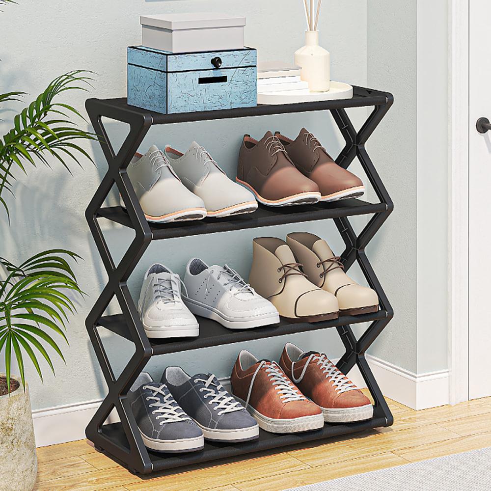 Shoemaker Organizer x-Shaped Combination Storage Rack, Dormitory Home Shoe Rack, Metal 4-Layer Storage, Door Shoe Cabinet