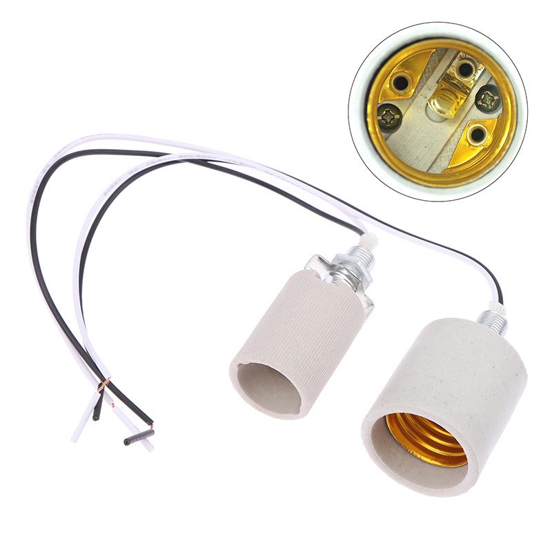 Led Light Ceramic Screw Heat Resistant Adapter Home Use Socket Round For E14 Bulb Base E27 Lamp Holder With Cable