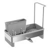 Stainless Steel Sponge Holder Sink Rack Large Capacity Rust-Resistant Self-Draining Multi-Functional Kitchen Storage Rack