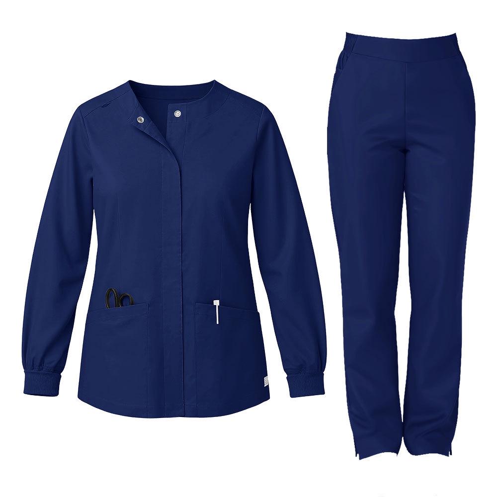 Унисекс хирургический костюм с длинным рукавом и круглым вырезом