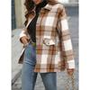 Женский темпераментный утолщенный твидовый клетчатый пиджак осенне-зимний кардиган с длинными рукавами