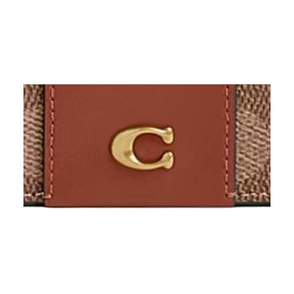 New COACH Coated Canvas Wallet Women's Brown CR542-B4XHG