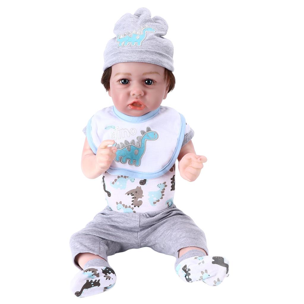Reborn Infant Doll 22 Inch Vinyl Lifelike Newborn Baby Doll with Pacifier Toy Gift Decoration for